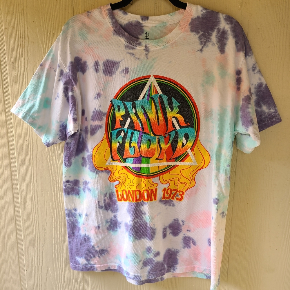 Pink Floyd London 1973 Retro Throwback Tie Dye T-shirt Size Men's Large